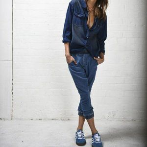 ONE TEASPOON Crop Leg SLOUCHY Denim JEANS Dallas